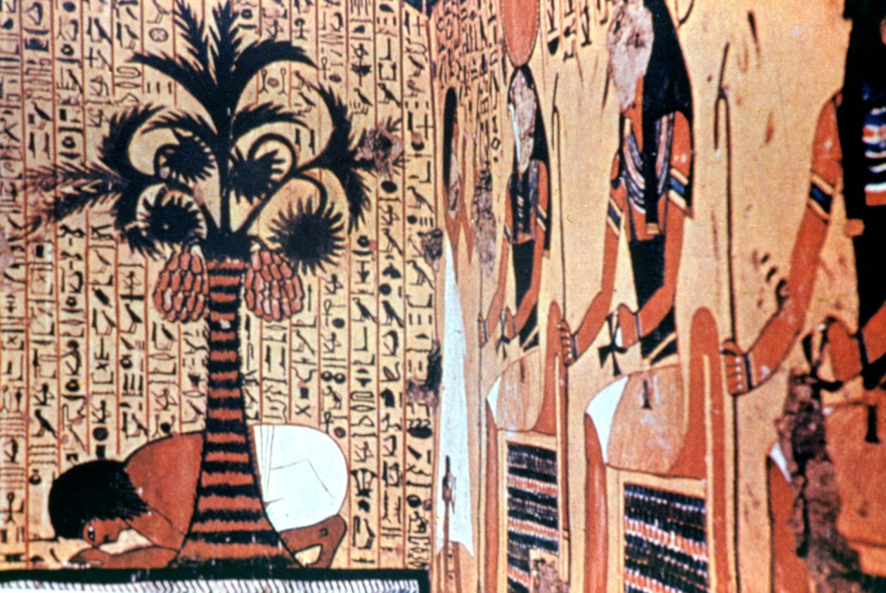 Drinking from the River, Temple Wall Painting, Thebes, Egypt by Unbekannt