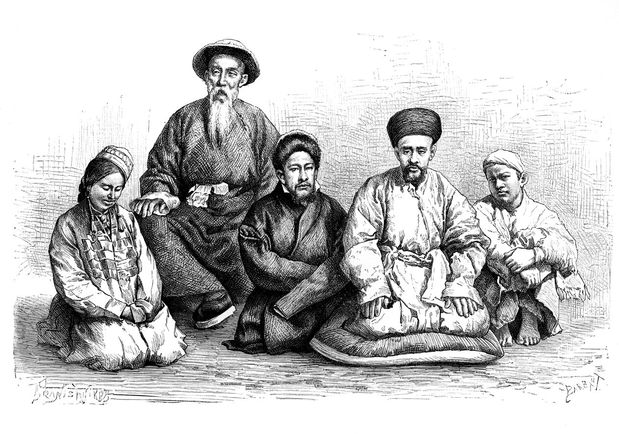 Dungans and Taranchis, types and costumes, c1890 by Unbekannt