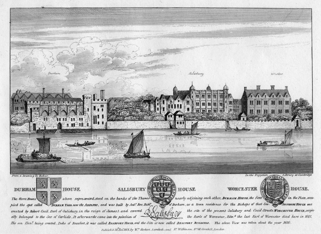 Durham House, Salisbury House, and Worcester House, London by Unbekannt