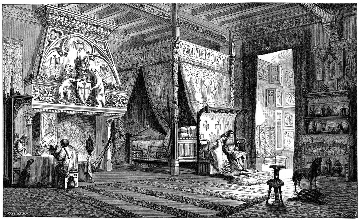 Dwelling room of a seigneur of the 14th century by Unbekannt