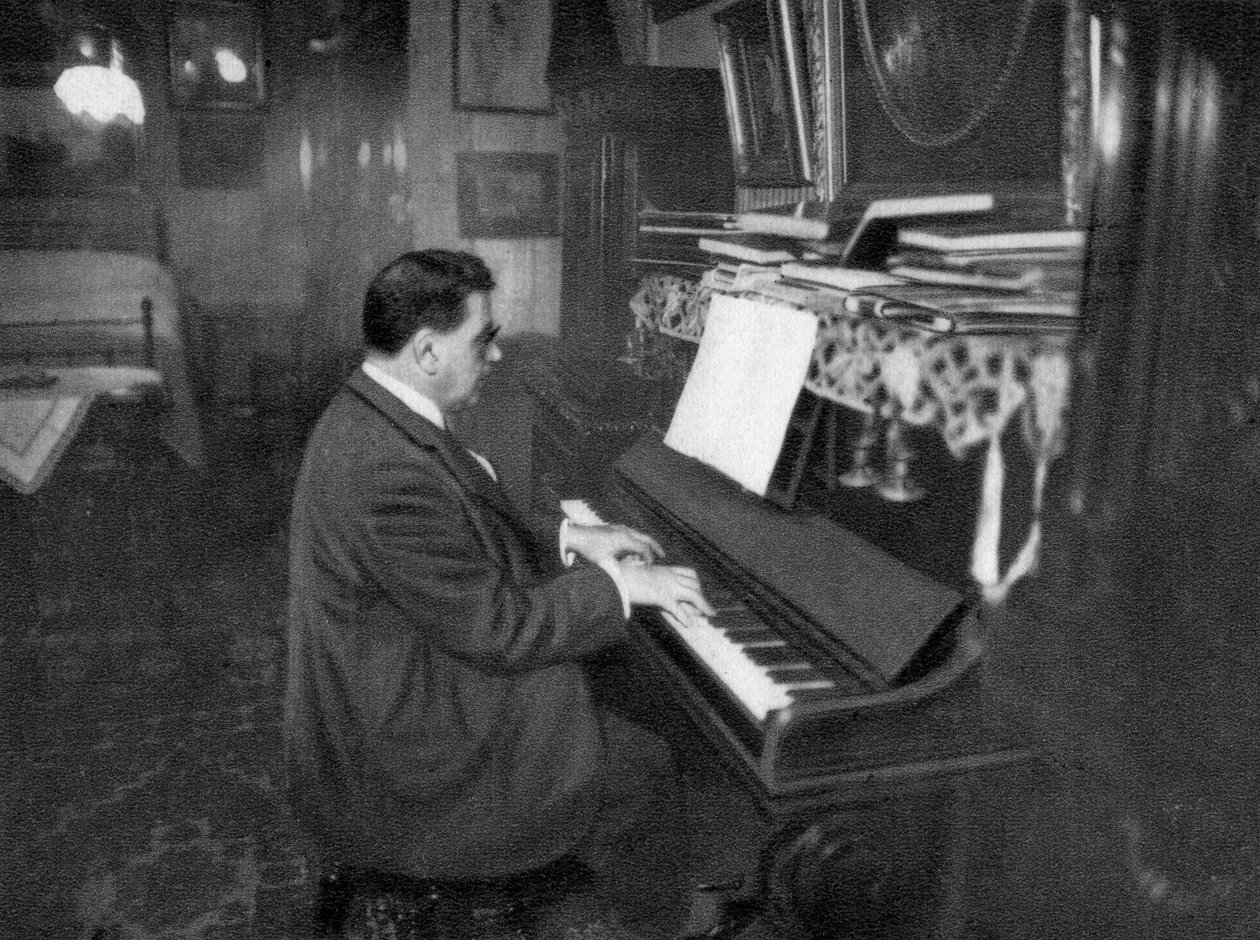 Edouard Herriot, French Radical politician, playing the piano by Unbekannt