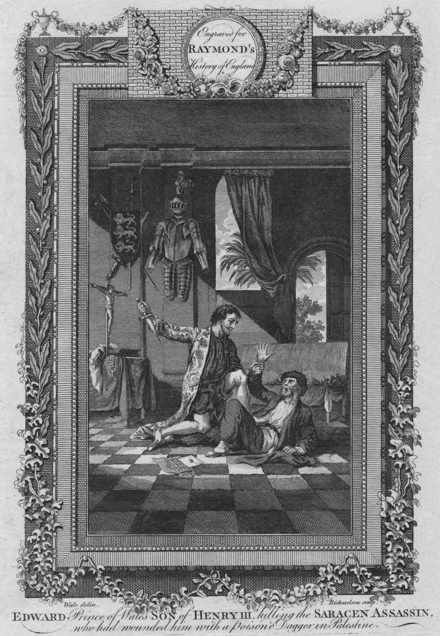 Edward, Prince of Wales, Son of Henry III, Killing the Saracen Assassin by Unbekannt