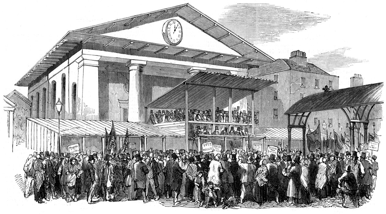 Election hustings in Covent Garden during the Westminster election, London by Unbekannt