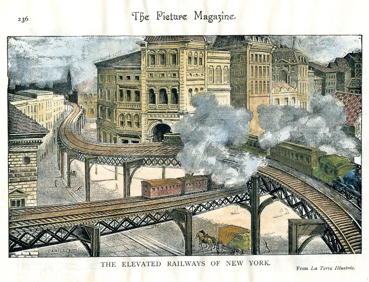 Elevated Railway in New York, from The Picture Magazine by Unbekannt