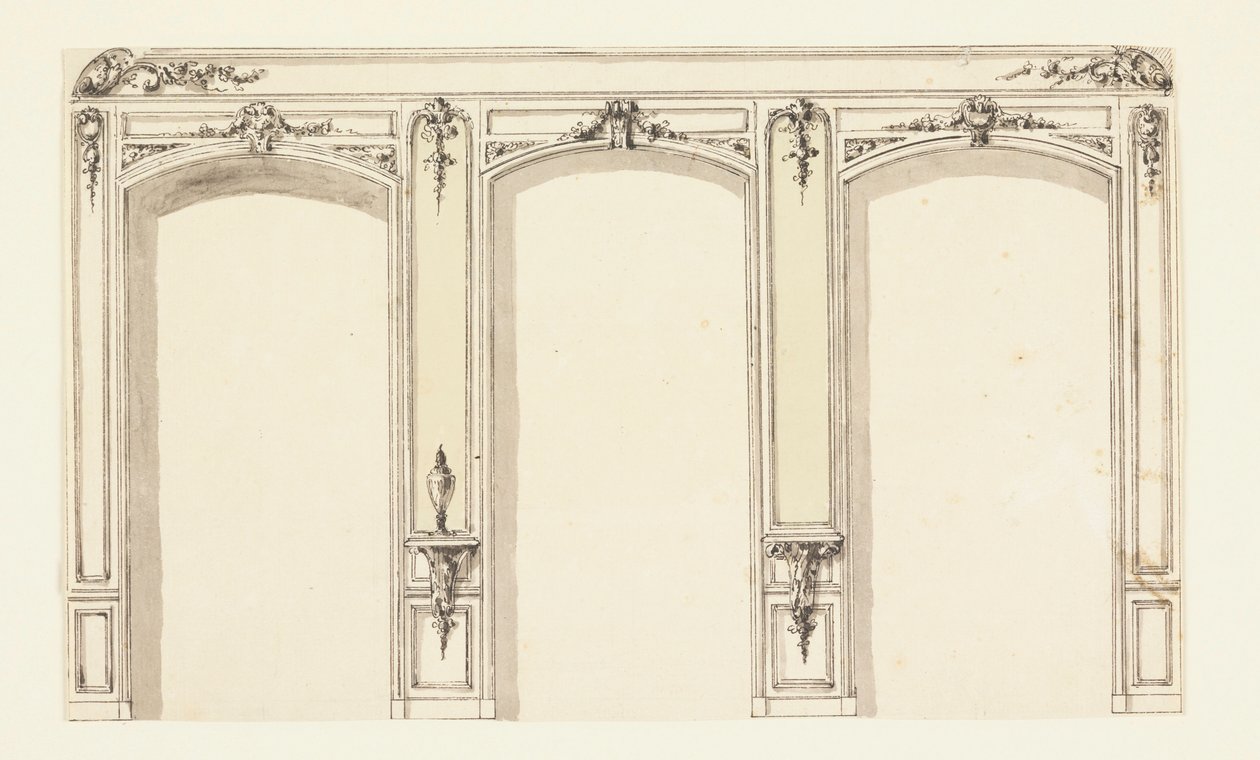 Elevation of Wall with Three Niches by Unbekannt
