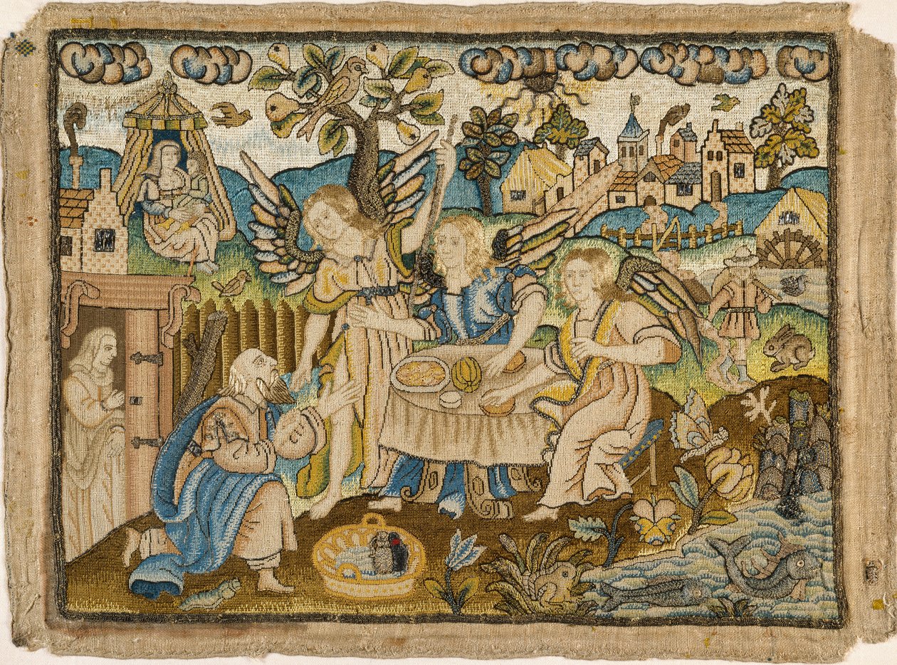 Embroidered Picture: Abraham Entertaining the Angels by Unbekannt