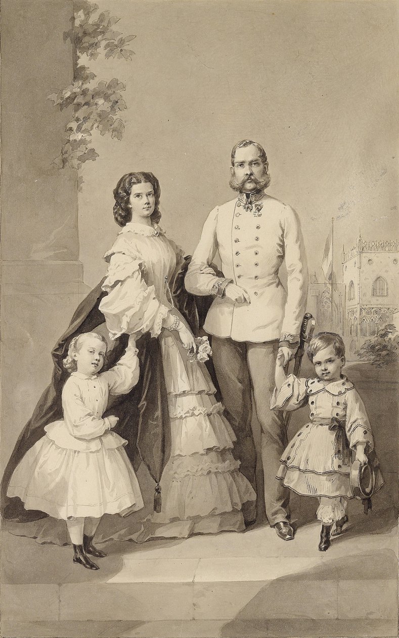 Emperor Franz Joseph I with Empress Elisabeth and their children by Unbekannt