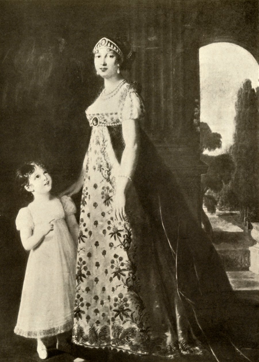 Empire gown and child