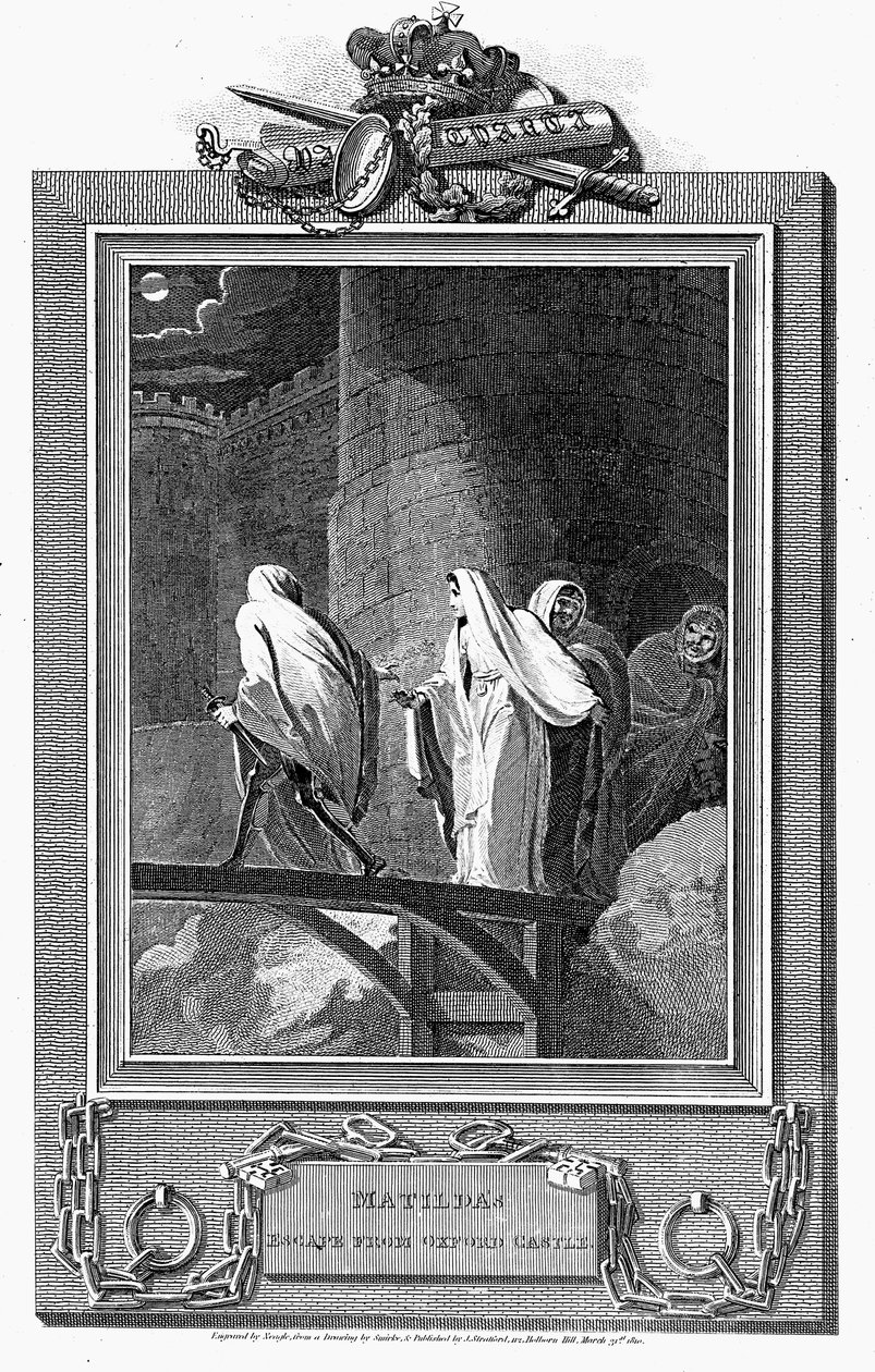 Empress Matilda escaping from the besieged Oxford Castle, 1142 by Unbekannt