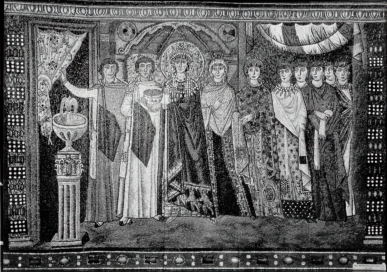 Empress Theodora and Members of Her Court, Byzantine, early 20th century (original dated 6th cent.) by Unbekannt