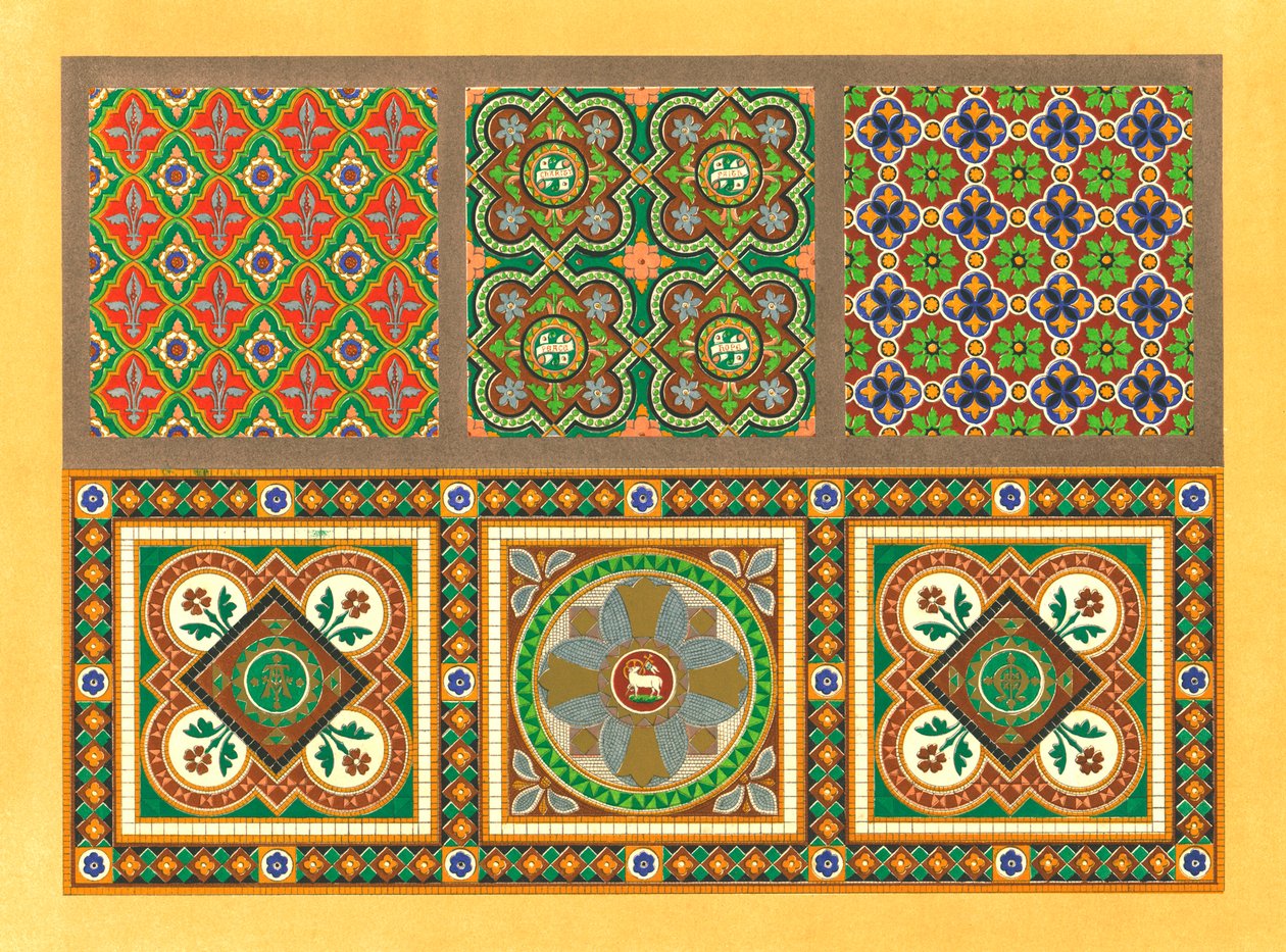 Encaustic Tiles, 19th Century by Unbekannt