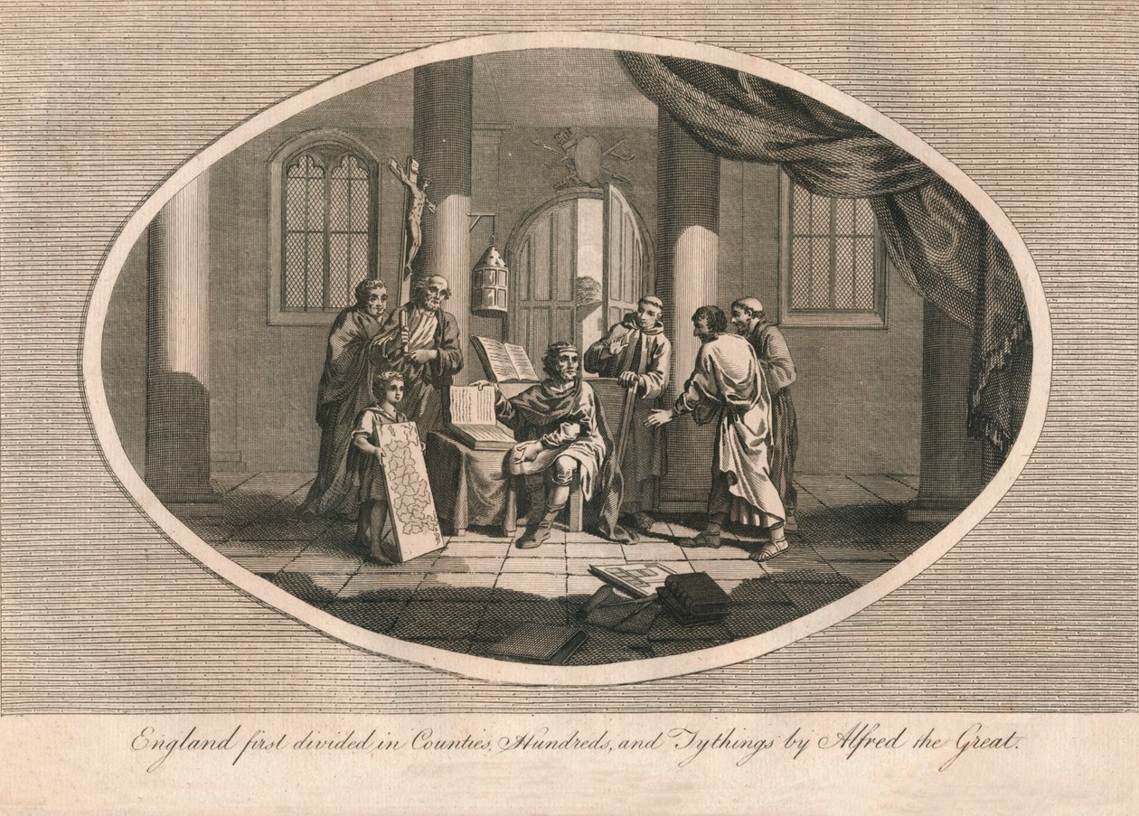 England first divided in counties, hundreds, and tythings by Alfred the Great, c880s by Unbekannt