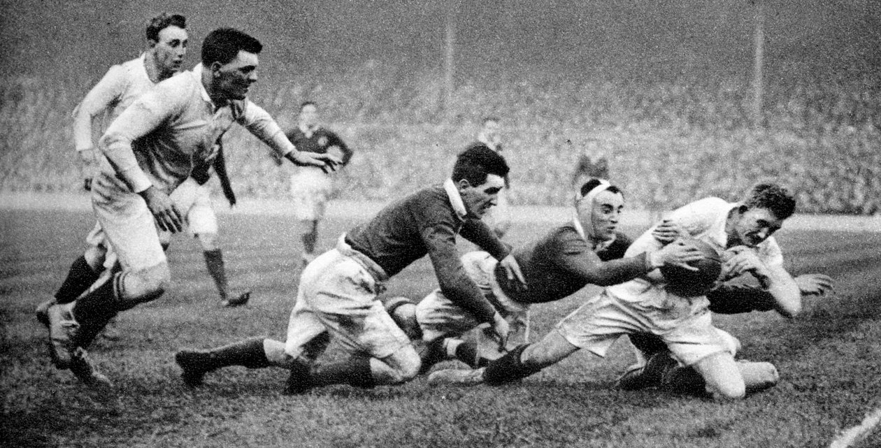England Scoring a Try Against Scotland, Twickenham, London, 1926-1927 by Unbekannt