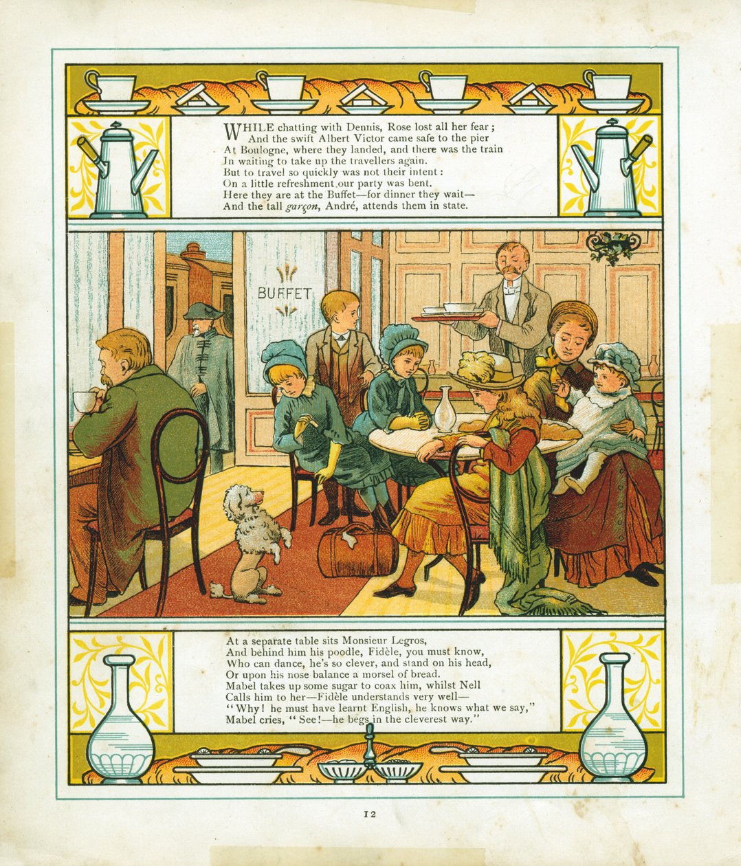 English Family Taking a Meal in the Station Buffet at Boulogne, France by Unbekannt