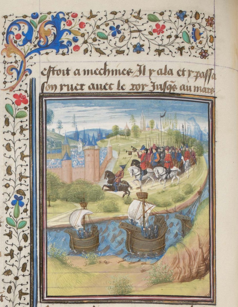 English King Richard I Lionheart Conquered the Island of Cyprus in 1191. Miniature from the Historia by William of Tyre by Unbekannt