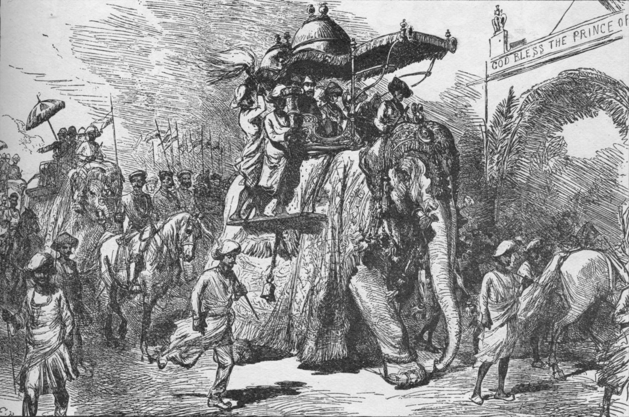 Entry of the Prince of Wales into Baroda, India, on 9 November 1875 by Unbekannt