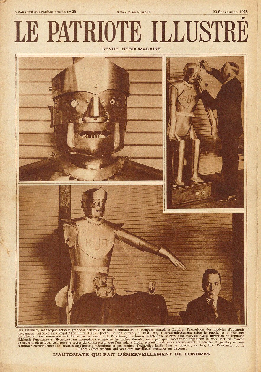 Eric, the first British robot at the Exhibition of the Society of Model Engineers in London, 1928 by Unbekannt