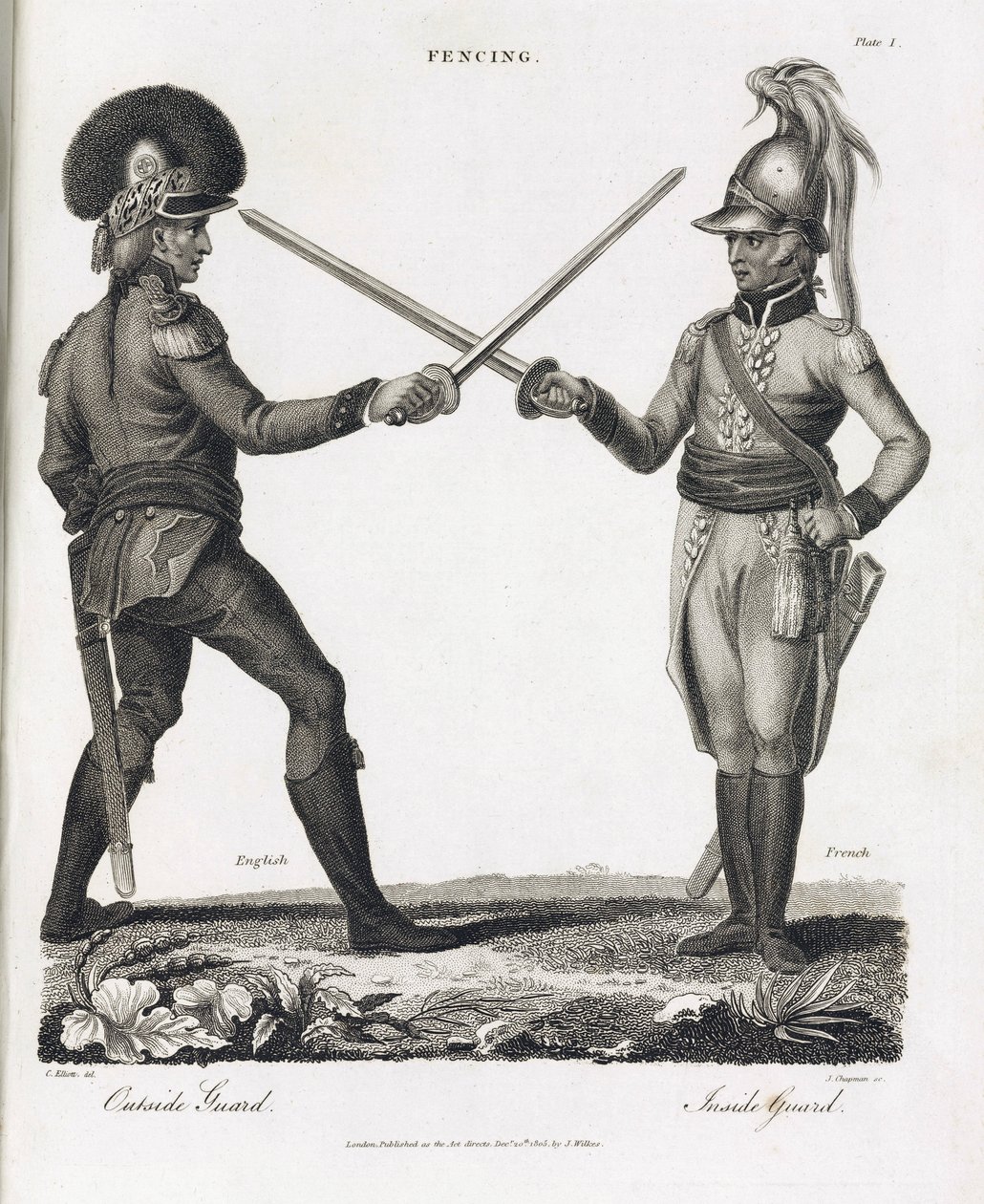 Fencing: open guard in pronation and closed guard in pronation by Unbekannt