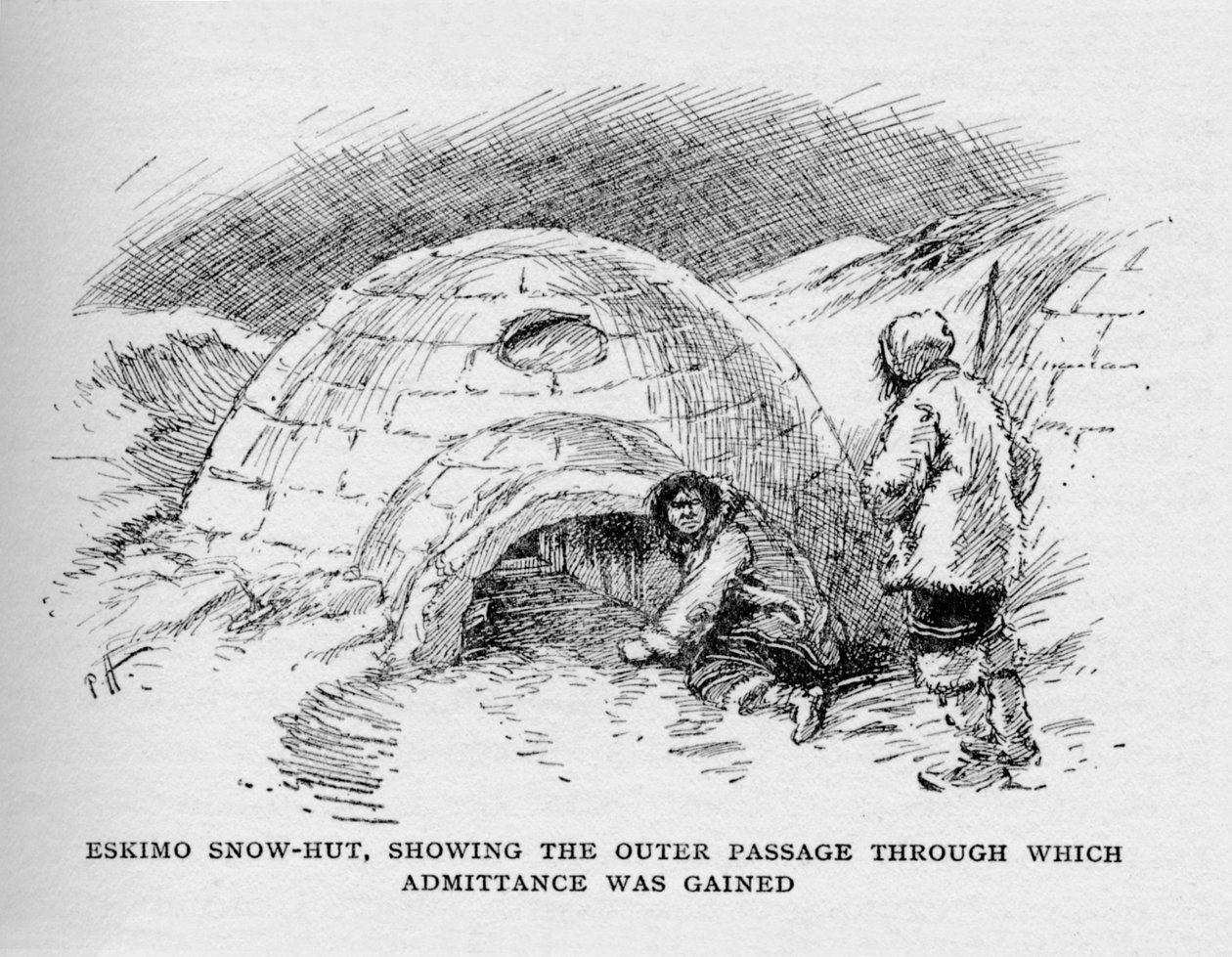 Eskimo Snow-Hut, Showing the Outer Passage Through Which Admittance was Gained by Unbekannt