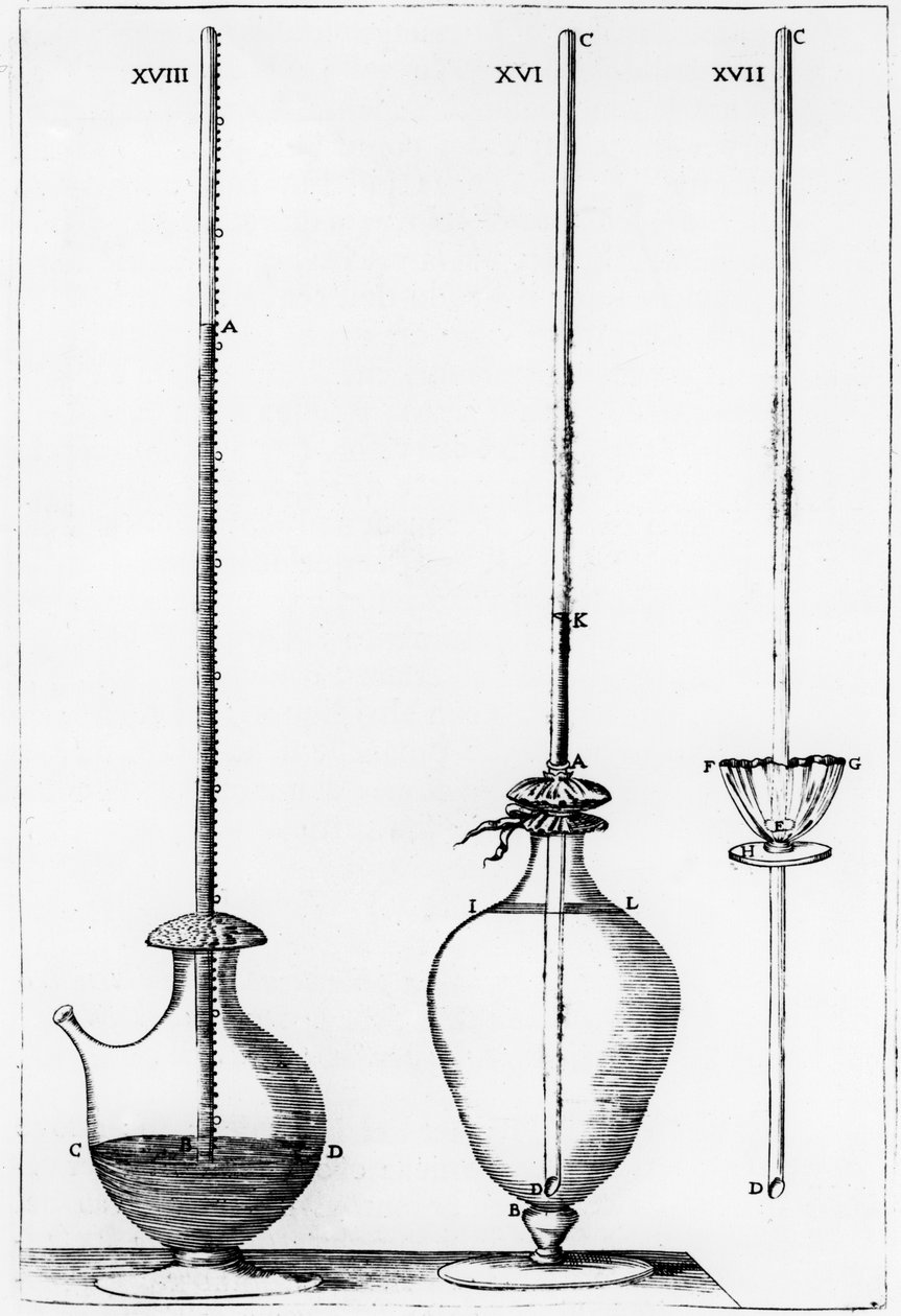 Experimental Barometers Used by the Accademia del Cimento, Florence, Italy by Unbekannt