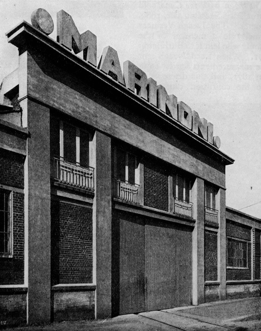 Facade of the Ateliers Marinoni, Montataire Oise architects, Perret Freres, c1928 by Unbekannt