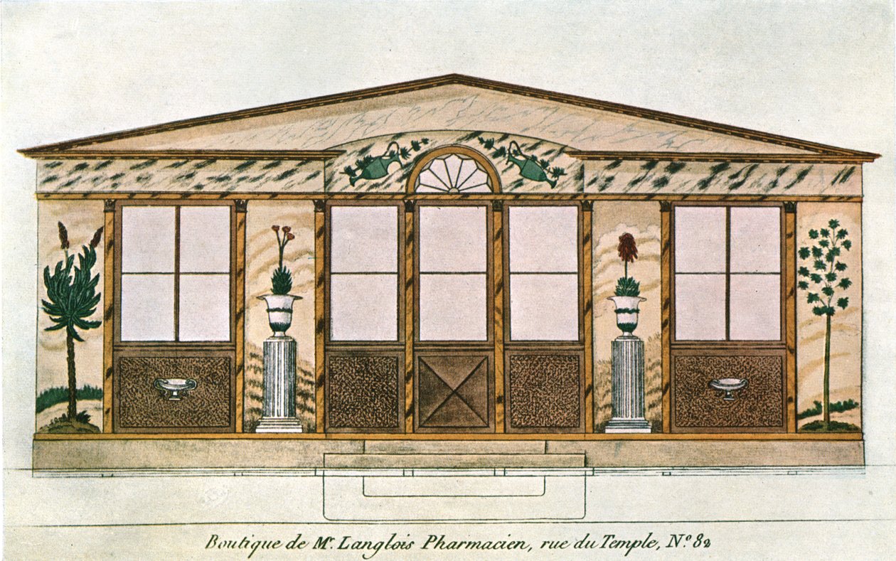 Facade painting of Langlois Apothecary