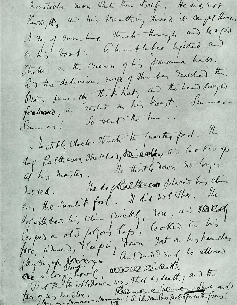 Facsimile page of MS for Indian Summer of a Forsyte, by John Galsworthy, 1918, 1928 by Unbekannt