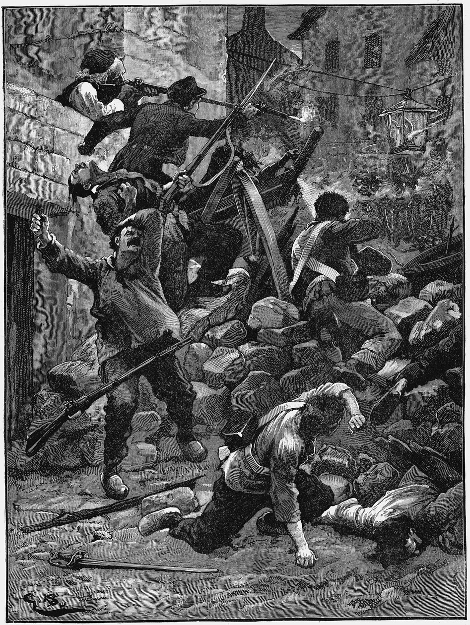Fighting at the Barricades, The July Monarchy, France by Unbekannt