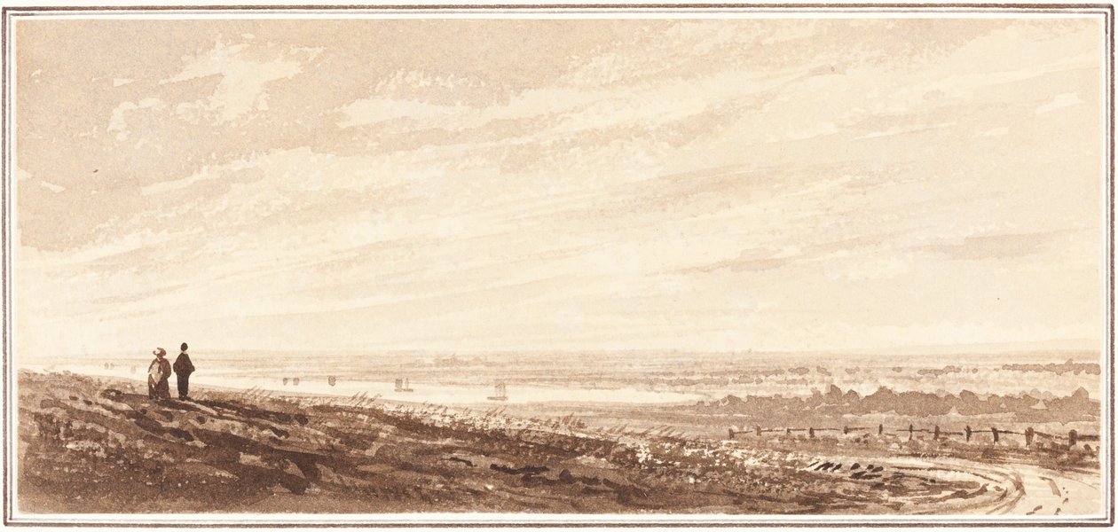 Figures Overlooking a Bay near the Mouth of the Paye, Lincolnshire by Unbekannt