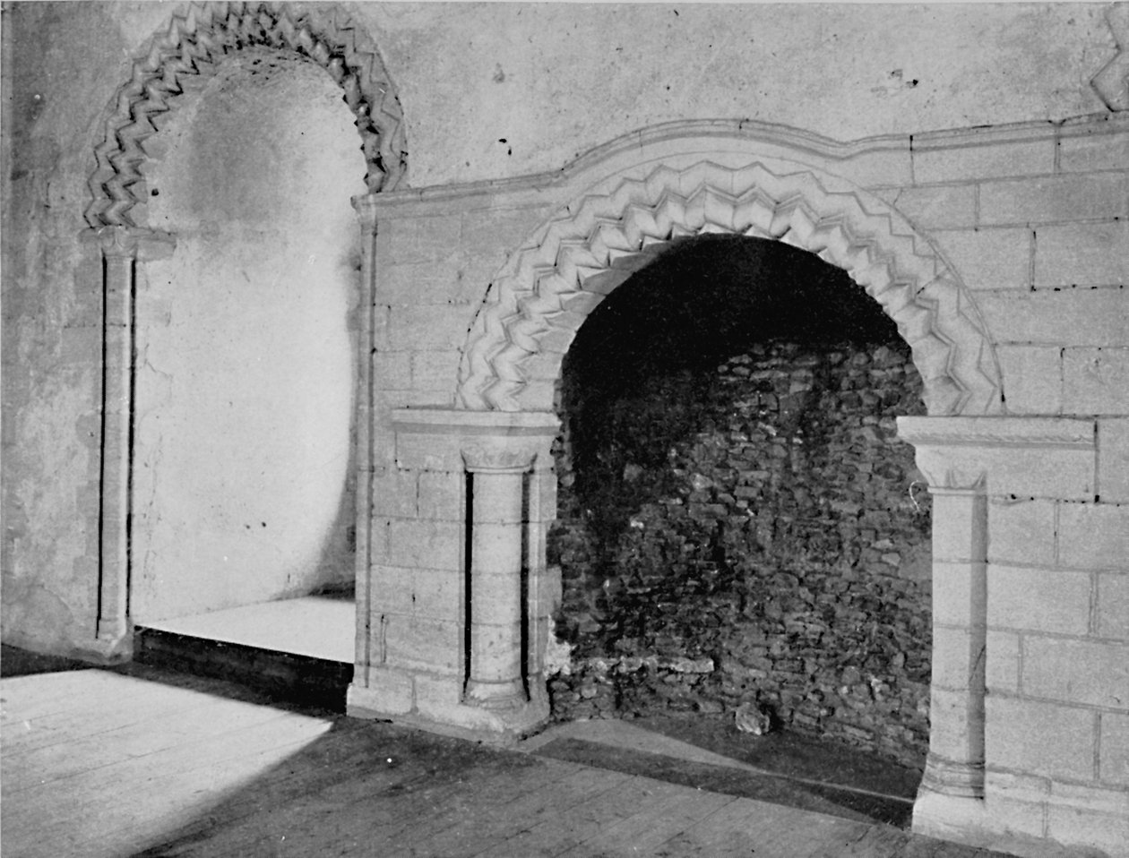 Fire-Place in the Banqueting Hall, Castle Hedingham, Essex, 12th Century by Unbekannt