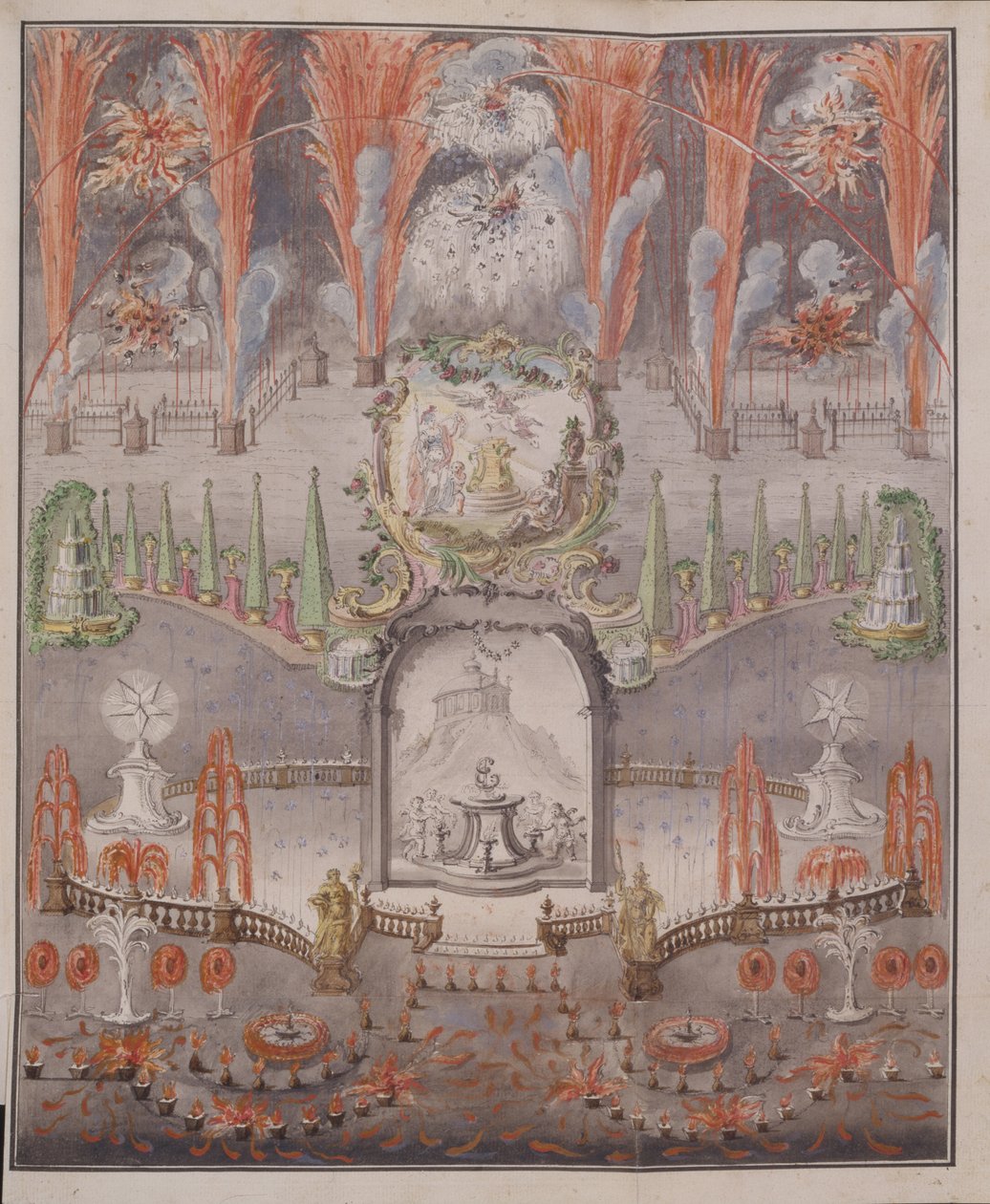 Fireworks and illumination on September 17, 1747 in Gostilitsy by Unbekannt