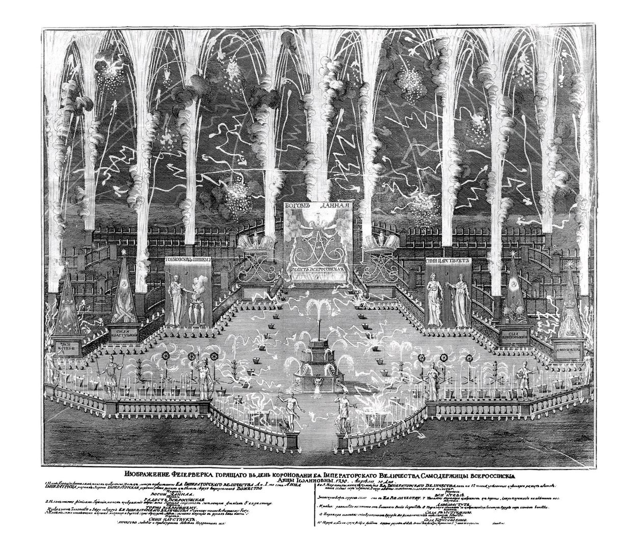 Fireworks on the Occasion of the Coronation of Anna Ioannovna on April 30, 1730, 1730 by Unbekannt