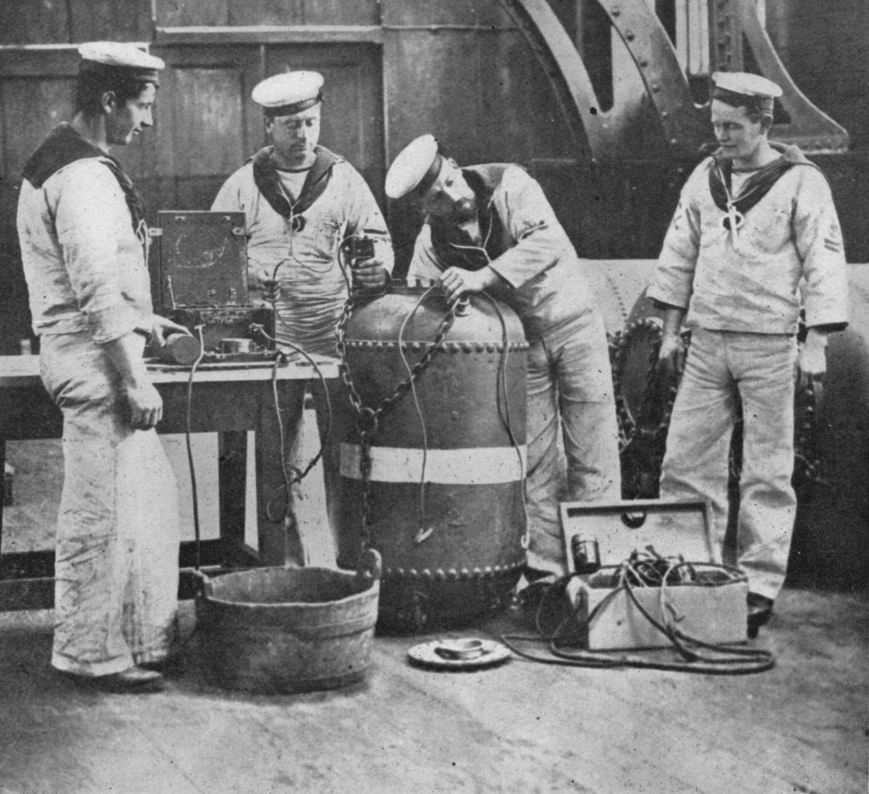 Fitting up an Electric Contact Mine, 1914 by Unbekannt
