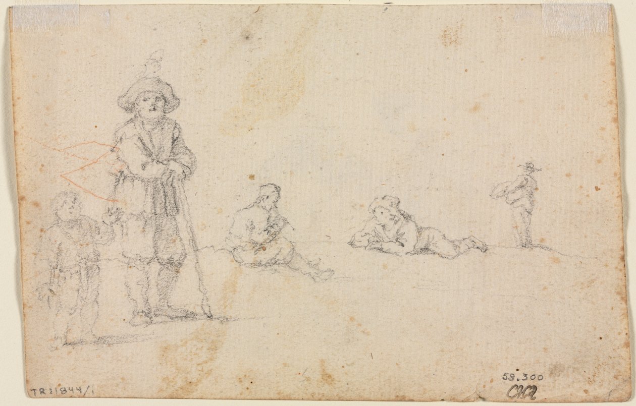 Five Figure Studies, 1600s by Unbekannt