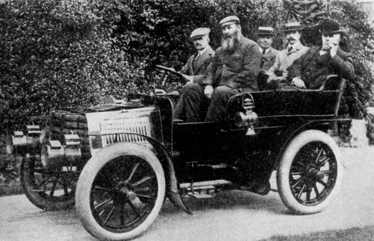 Five Men Sitting in a Motor Car, 1902-1935 by Unbekannt