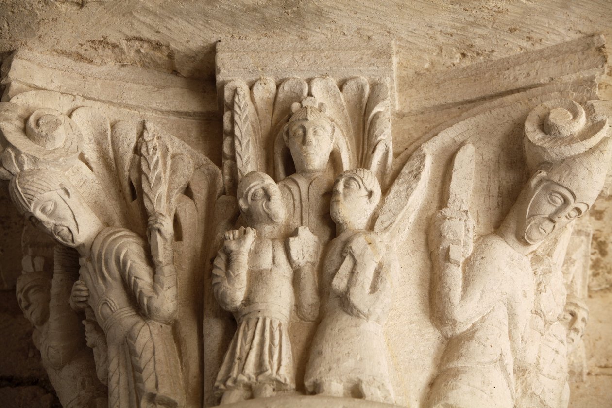 Fleury Abbey Basilica Porch Capital, Saint Benoit sur Loire, France by Unbekannt