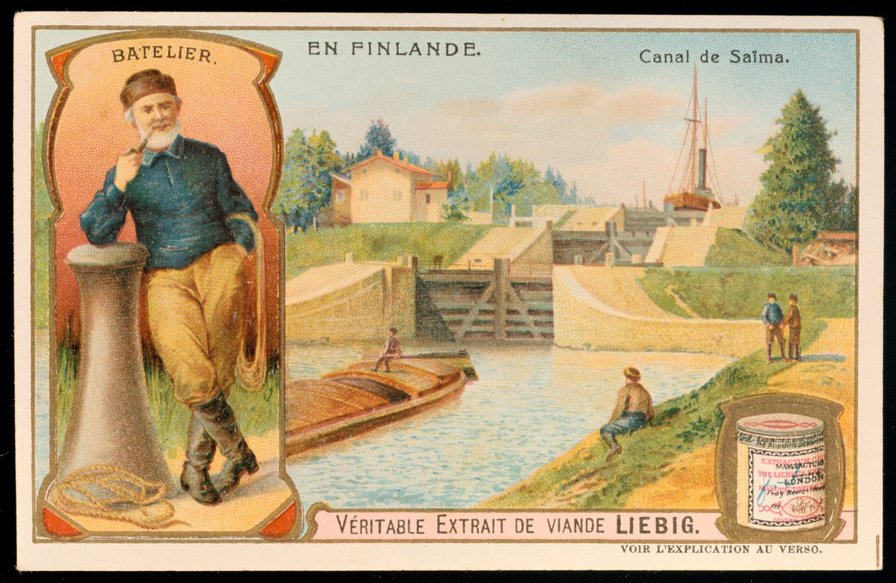 Flight of locks on the Saima Canal, Finland, c1900 by Unbekannt