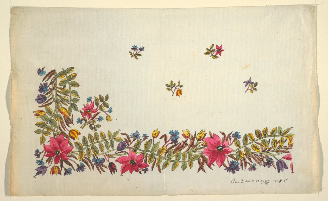 Floral design for printed textile by Unbekannt