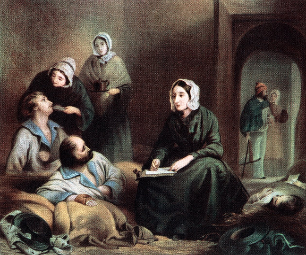 Florence Nightingale, British Nurse and Hospital Reformer, at Scutari Hospital, Turkey, 1855 by Unbekannt