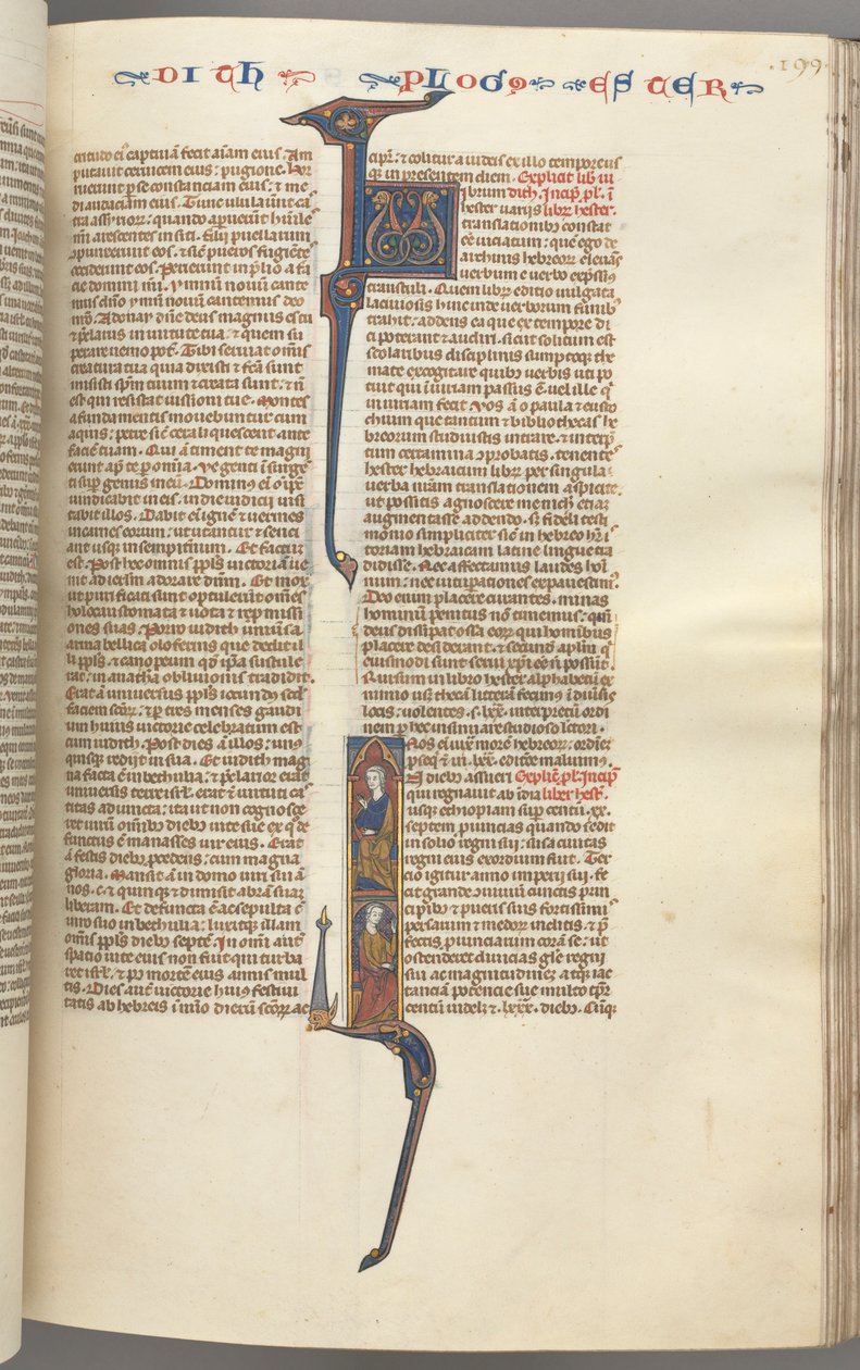 Esther, Historiated Initial, Two Seated Male Figures, c. 1275-1300 by Unbekannt