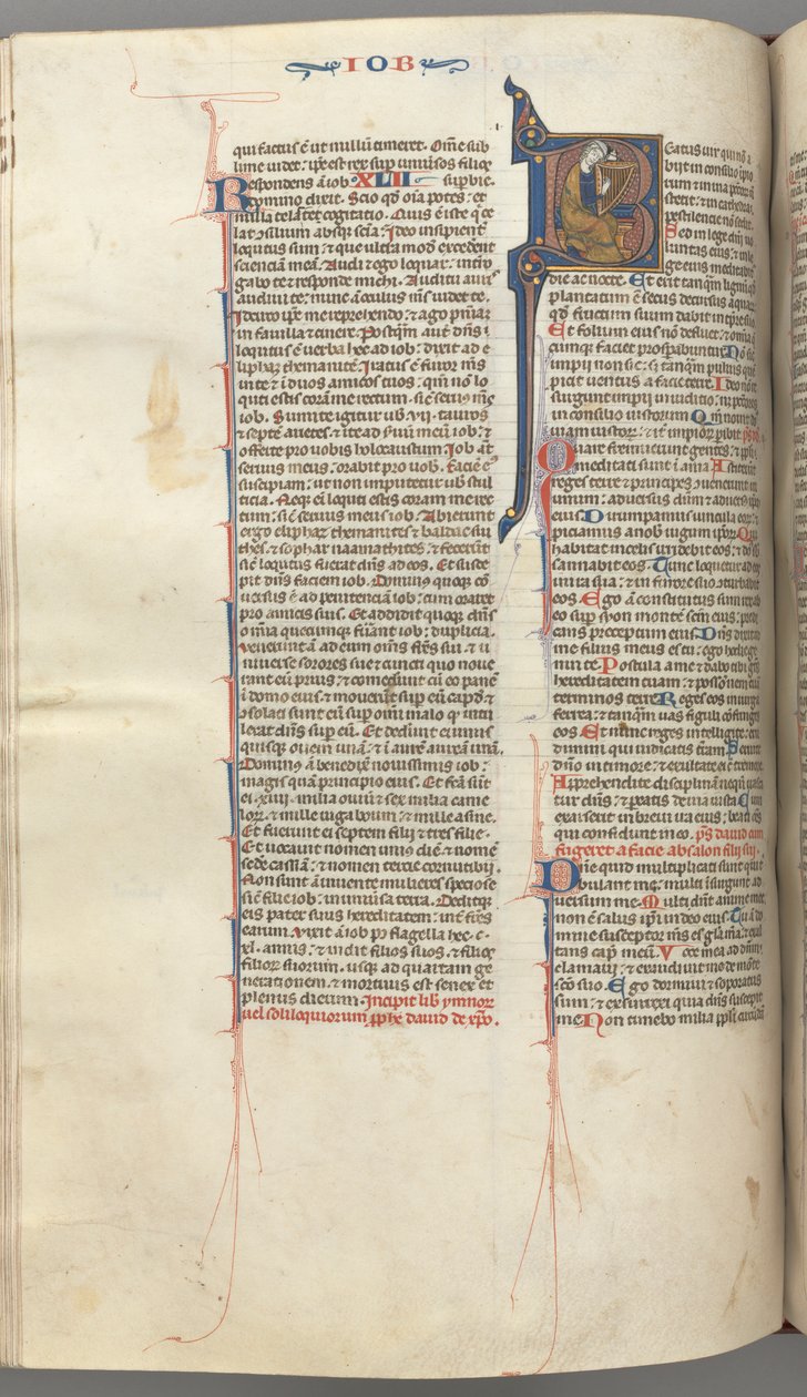 Psalm 1, Historiated Initial 8, David Harping by Unbekannt