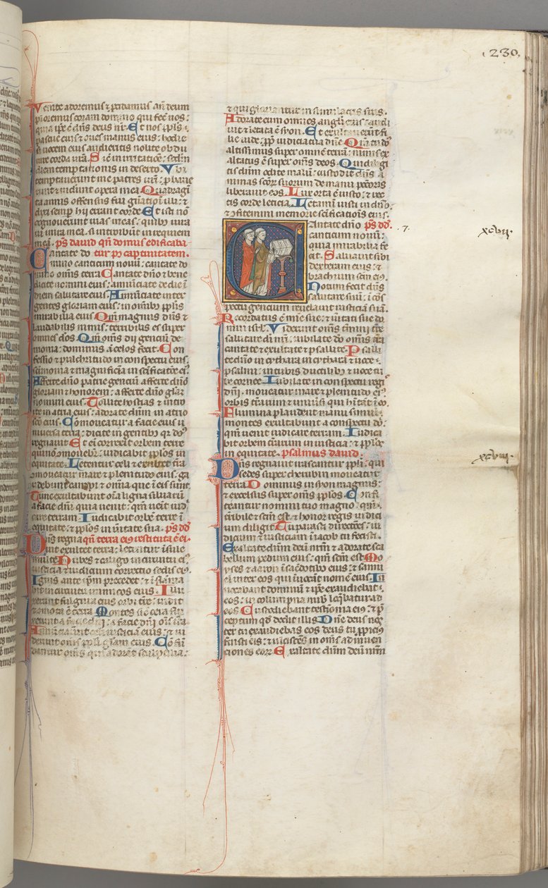 Psalm 97, Historiated Initial C, Two Clerics Singing at a Lectern by Unbekannt