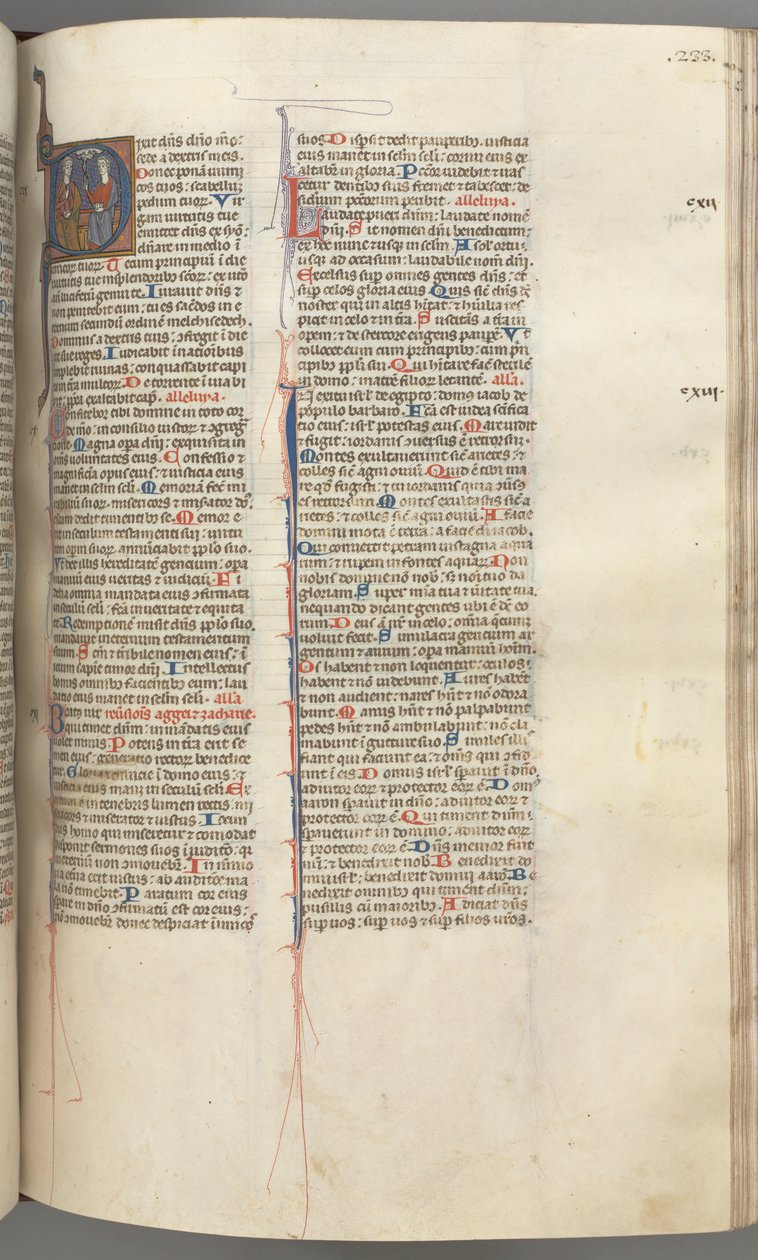 Psalm 109, historiated initial D, God the Father and Son (detail) by Unbekannt