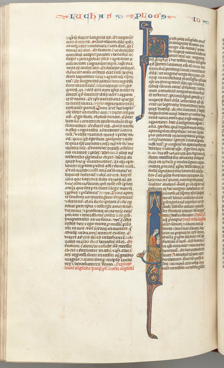John, Historiated Initial I, John Seated Writing by Unbekannt
