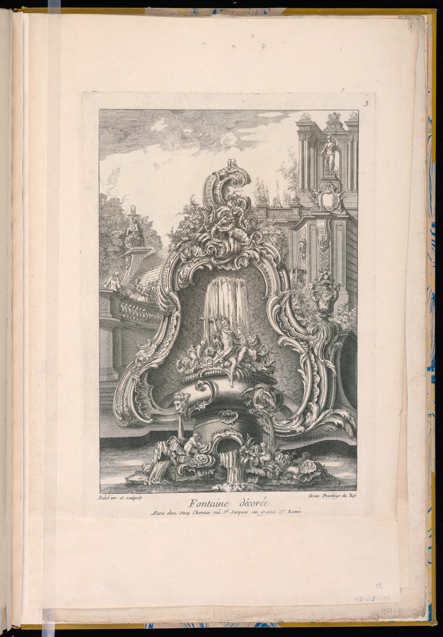 Fountain with a Cartouche and Buildings by Unbekannt