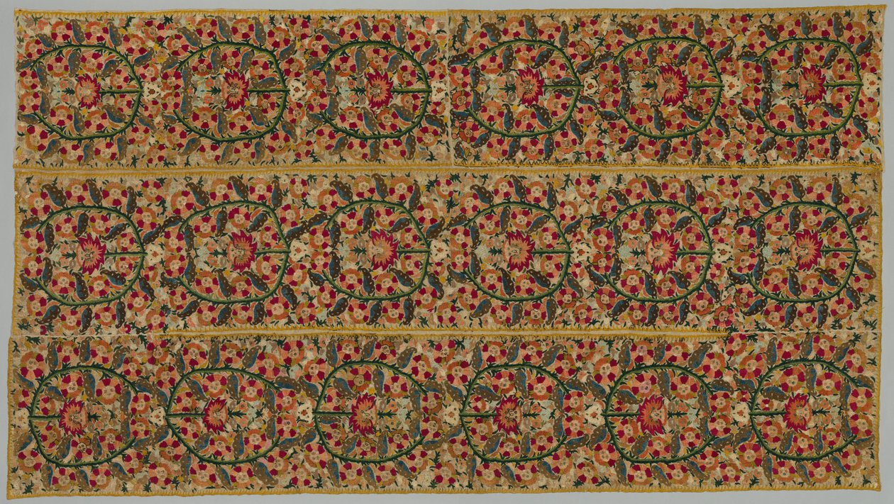 Four Borders from a Bedspread, 1700s by Unbekannt