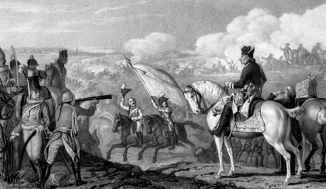 Frederick II, The Great 1712-1786, King of Prussia from 1740, at the Battle of Rossbach, 1757 by Unbekannt
