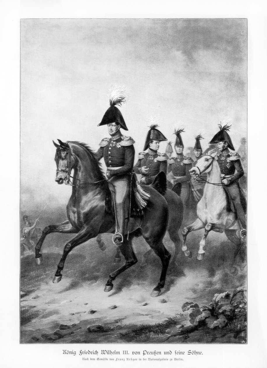 Frederick William III, King of Prussia, and his sons by Unbekannt