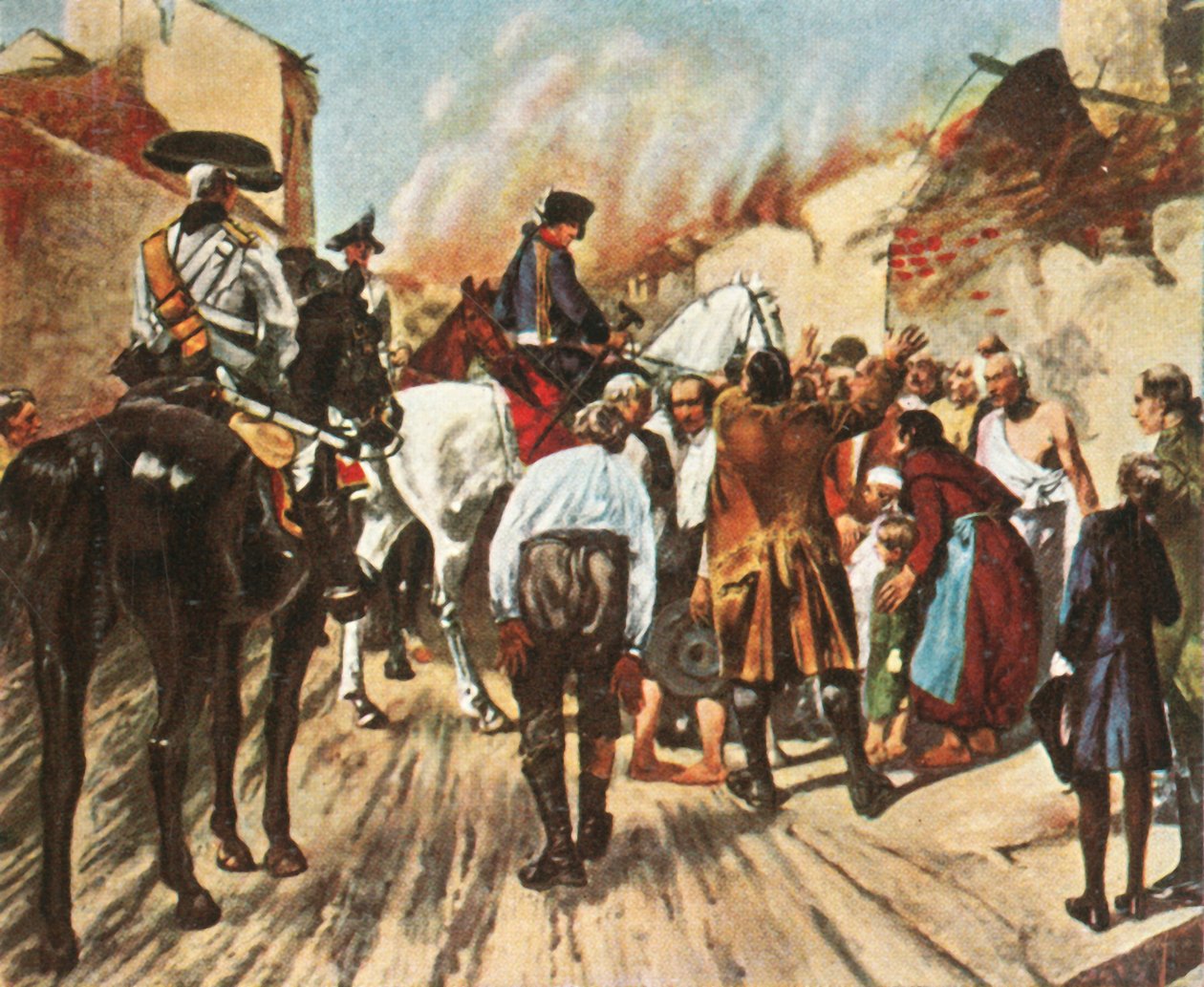 Frederick the Great in the Ruins of Küstrin before the Battle of Zorndorf, 25 August 1758 by Unbekannt
