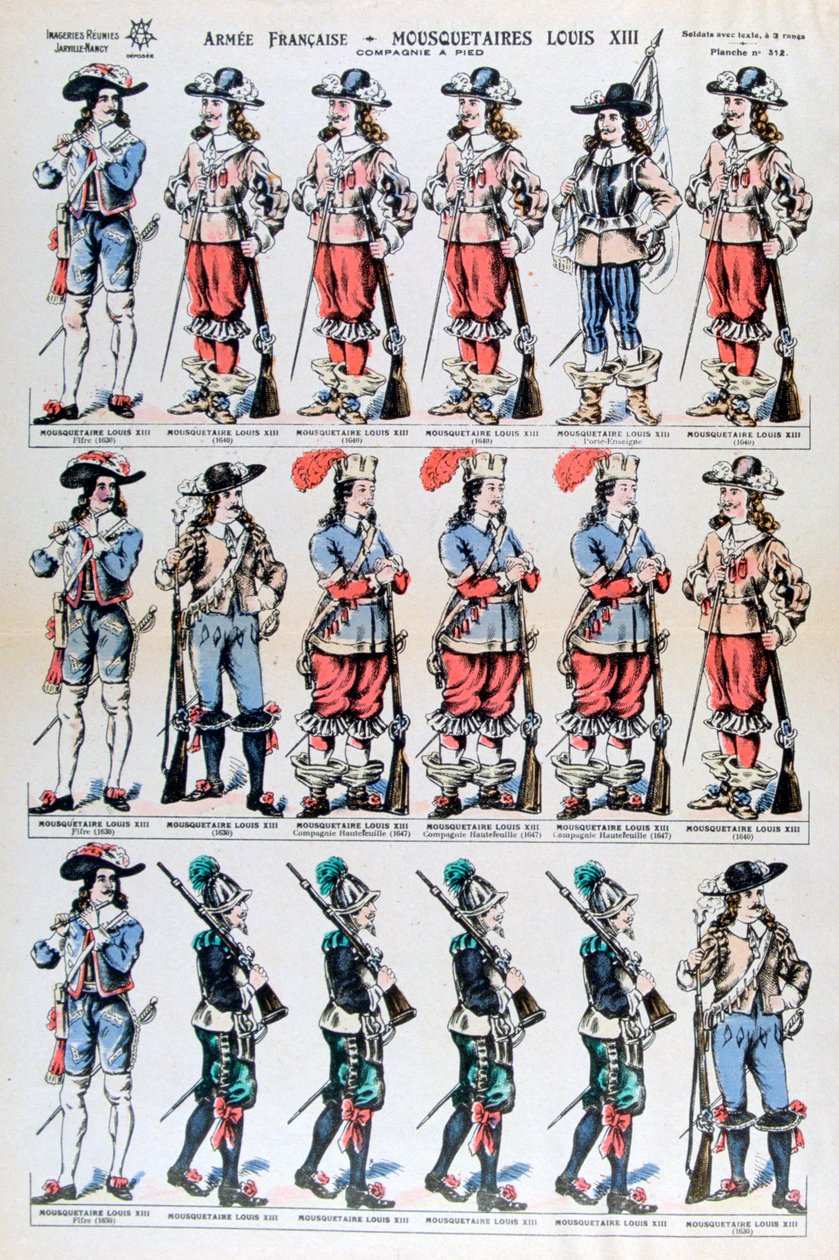 French Army, Musketeers of Louis XIII, 17th Century 19th Century by Unbekannt
